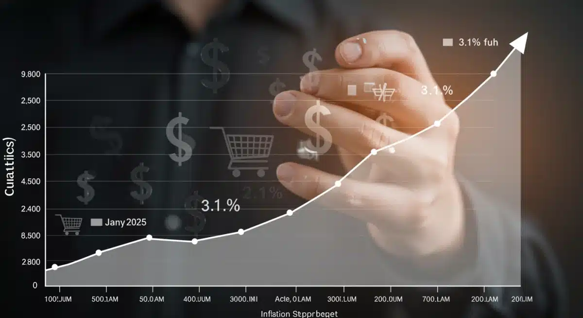 Inflation rate graph showing 3.1% for January 2025 and its effect on consumer spending.