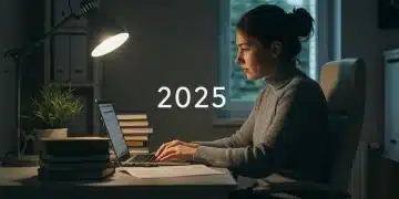 Student successfully engaging in online learning with a laptop and organized desk