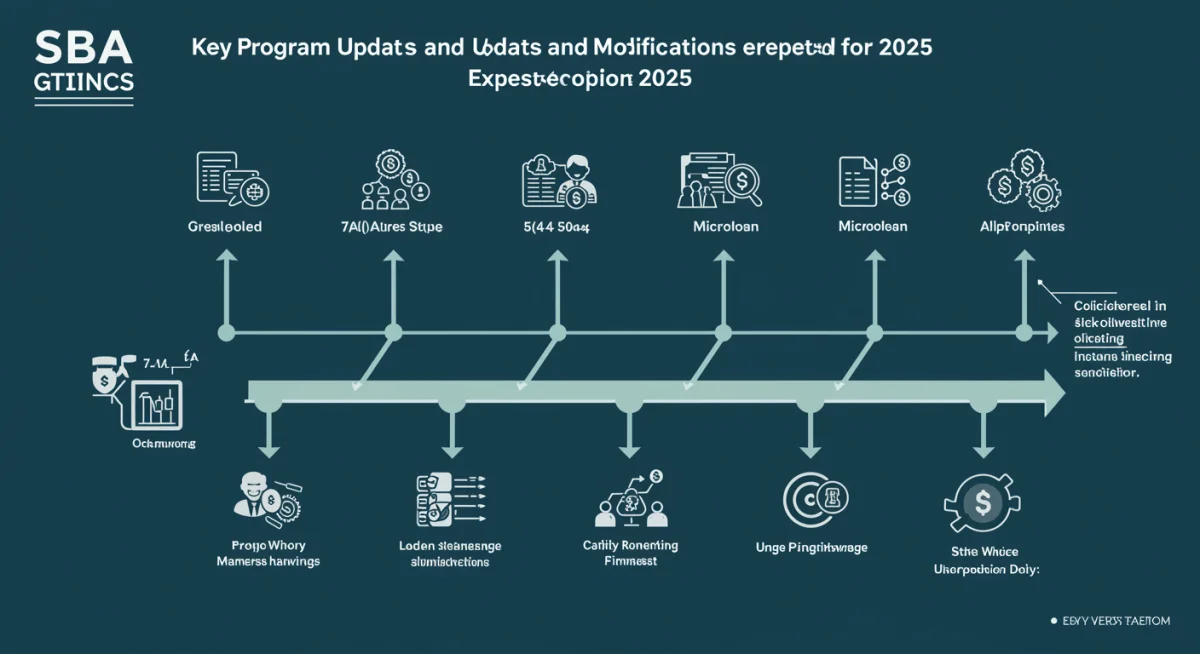 Infographic detailing SBA program updates and changes for small business loans in 2025