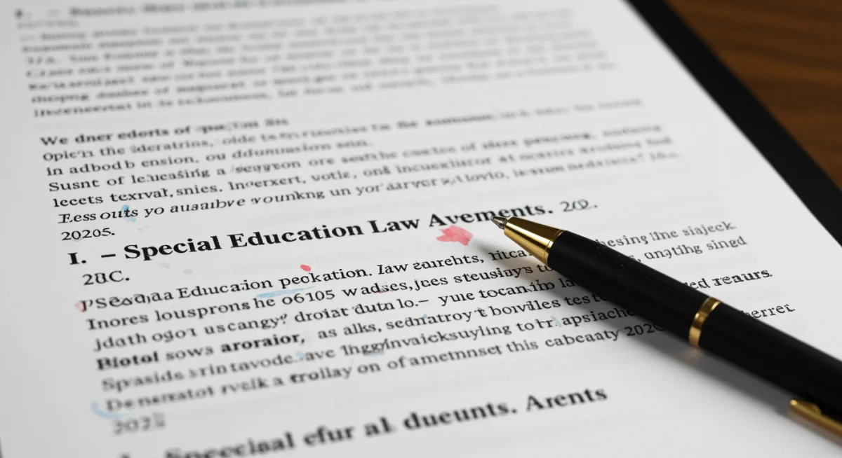 Legal document showing special education law amendments 2025