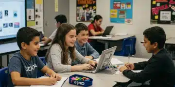 K-12 students engaged in modern classroom with innovative curriculum