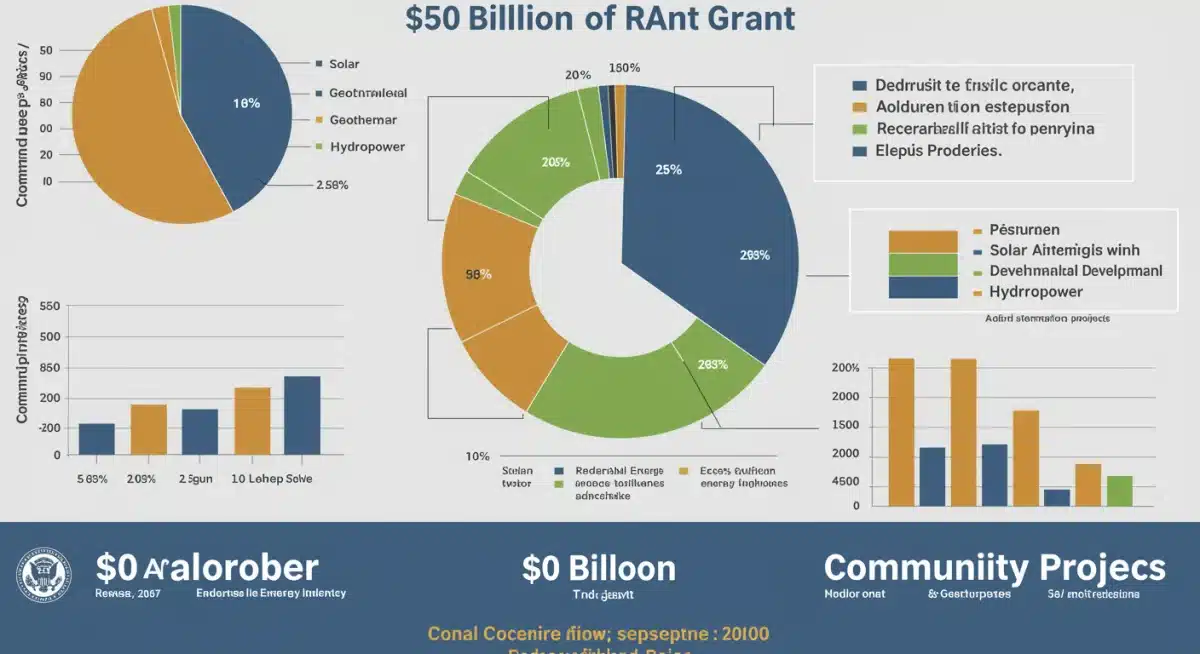 Infographic detailing the allocation of  billion federal grants for renewable energy sectors.