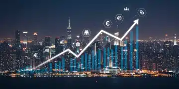 Dynamic financial charts reflecting investment growth in a volatile market