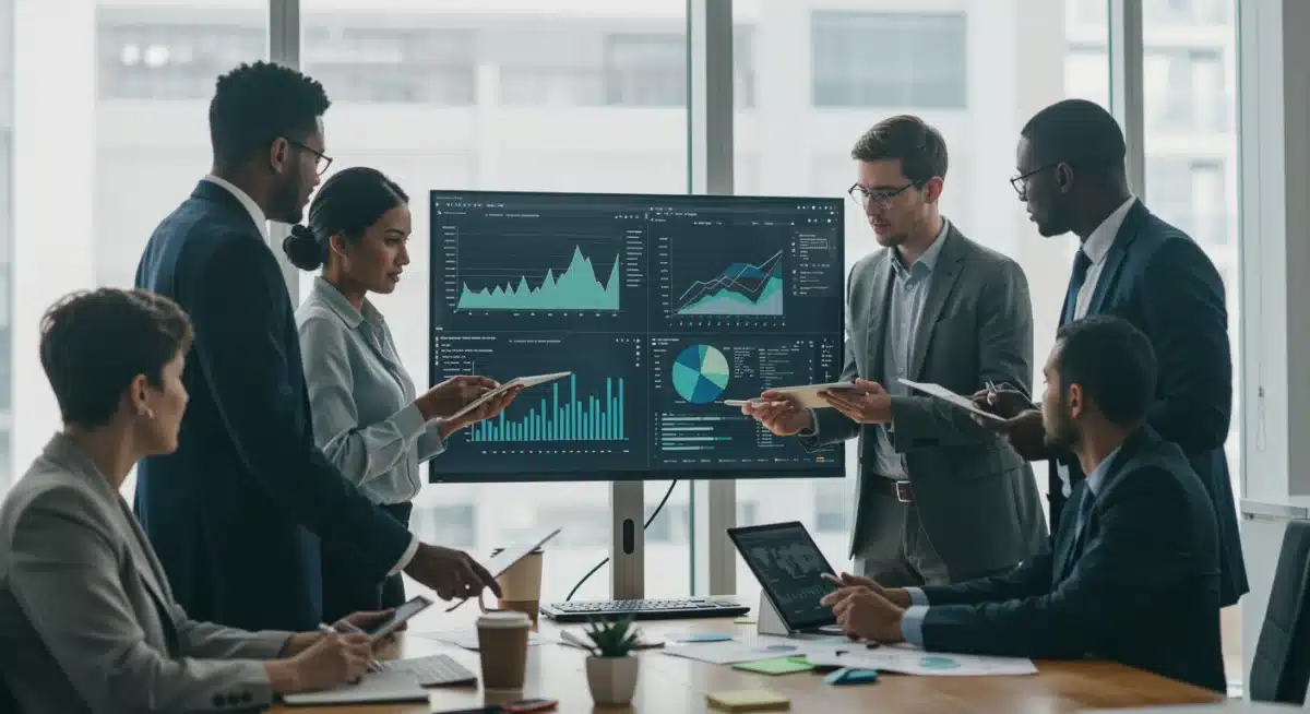 Team analyzing economic data and projections for the US in 2026.