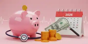 Piggy bank with stethoscope and money, symbolizing 2026 HSA savings and healthcare finance.