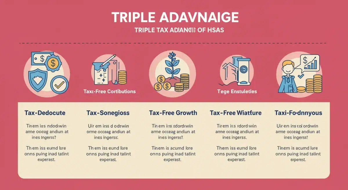Infographic detailing the triple tax advantage of Health Savings Accounts (HSAs).