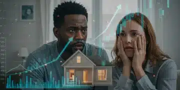 Couple worried about rising interest rates impacting their mortgage in 2026