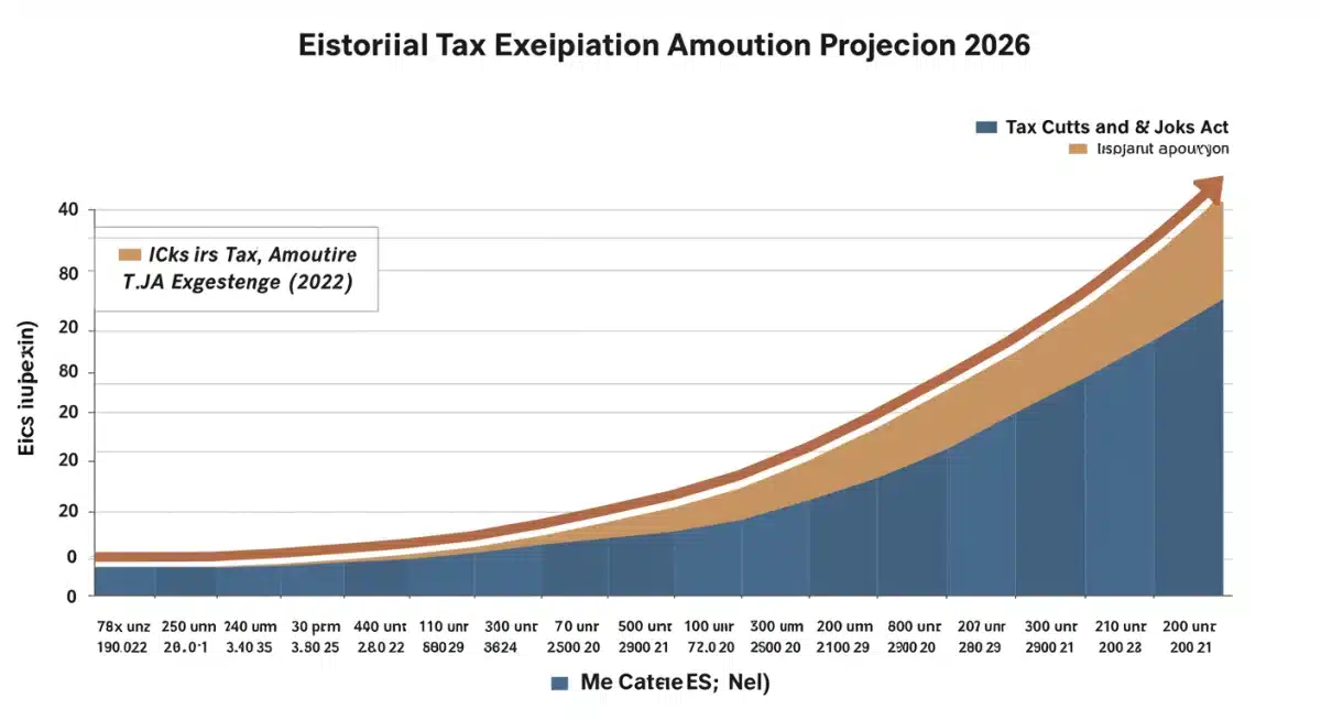Infographic showing historical and projected estate tax exemption amounts.