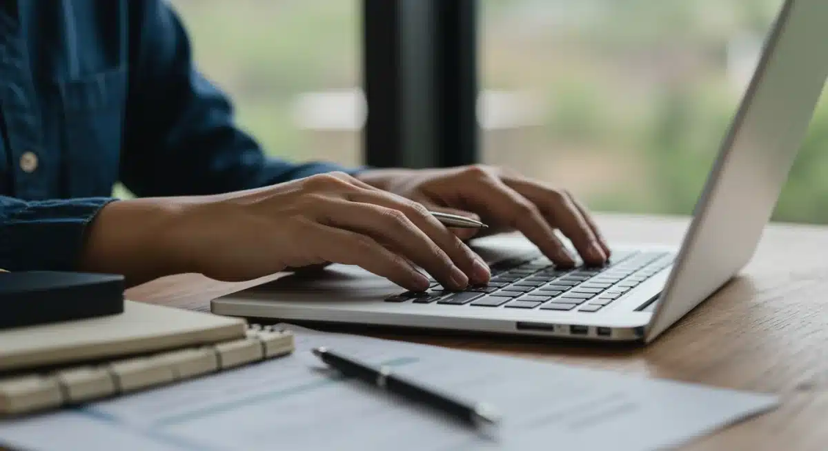 Person researching student loan options on a laptop