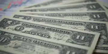 Stack of US Treasury bond certificates with an upward-trending financial graph in the background, representing secure investment growth.