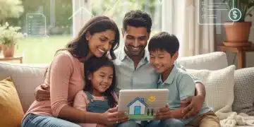 Happy family reviewing finances, child tax credit 2026 benefits