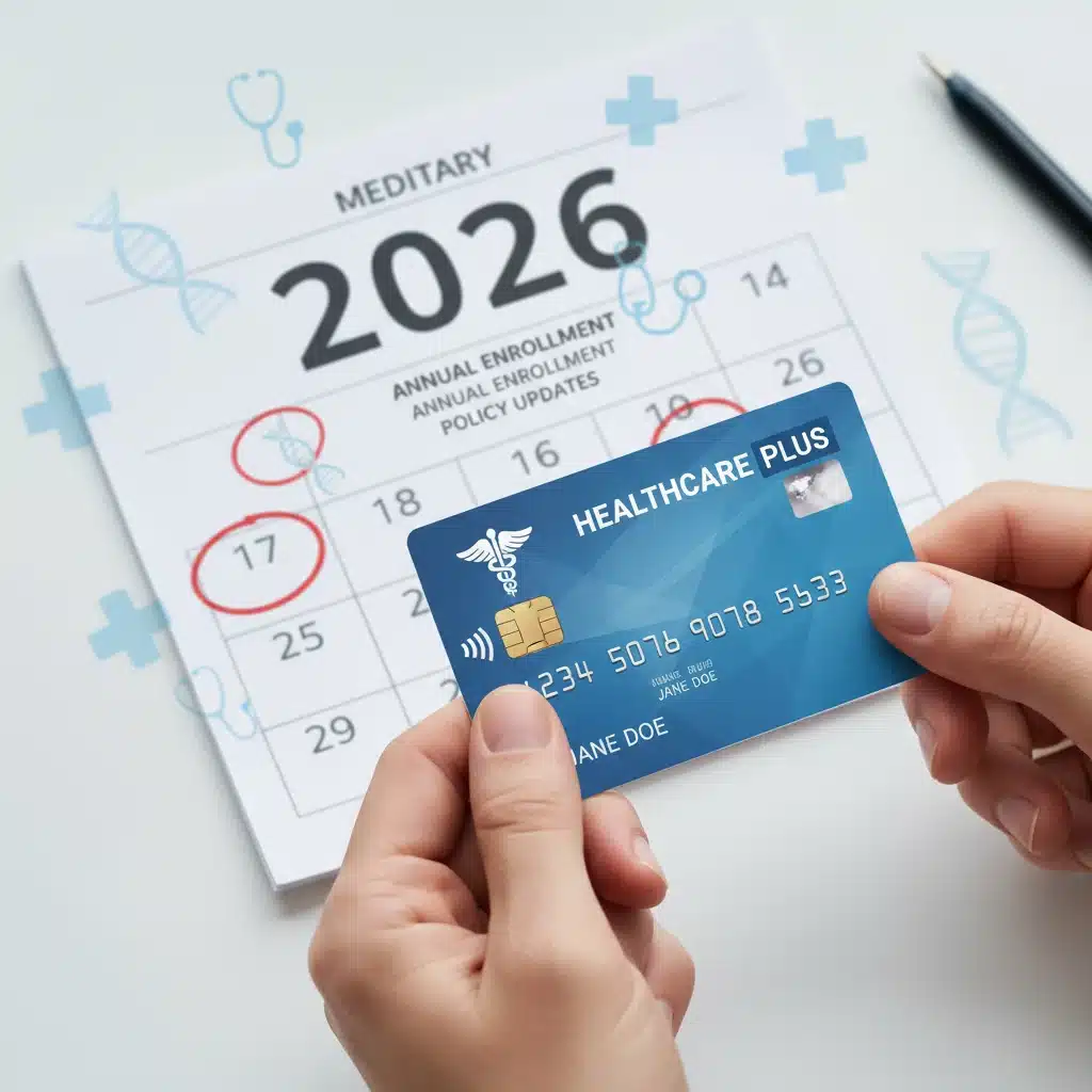 Hands holding a health insurance card, symbolizing 2026 healthcare benefit changes