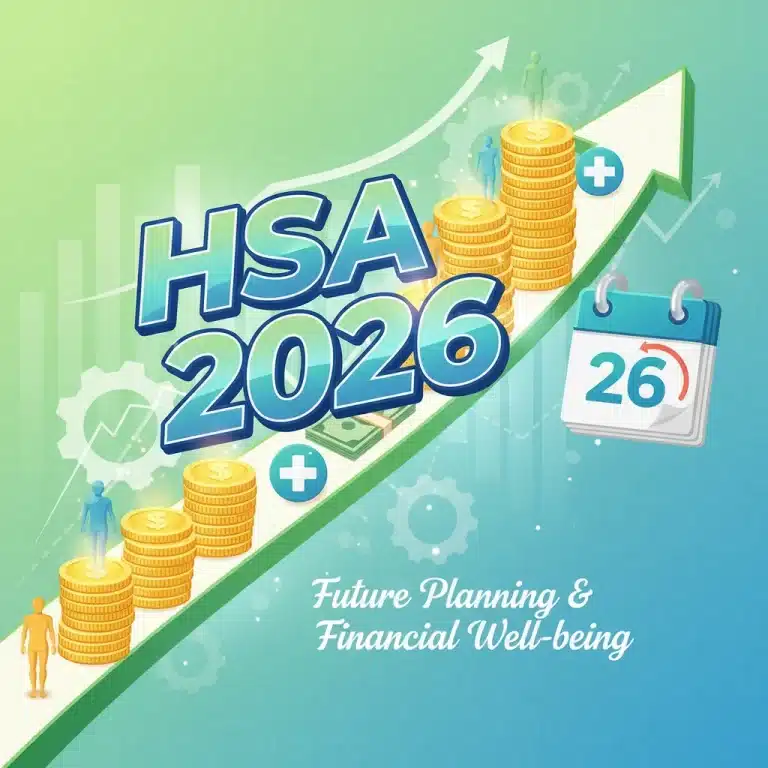 Illustration of maximizing HSA contributions for 2026, showing financial growth and healthcare savings.