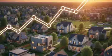 Graphic showing a 5% increase in national median home prices by 2026 with suburban homes.