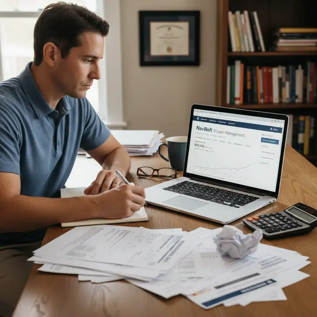 Individual managing federal student loan accounts online