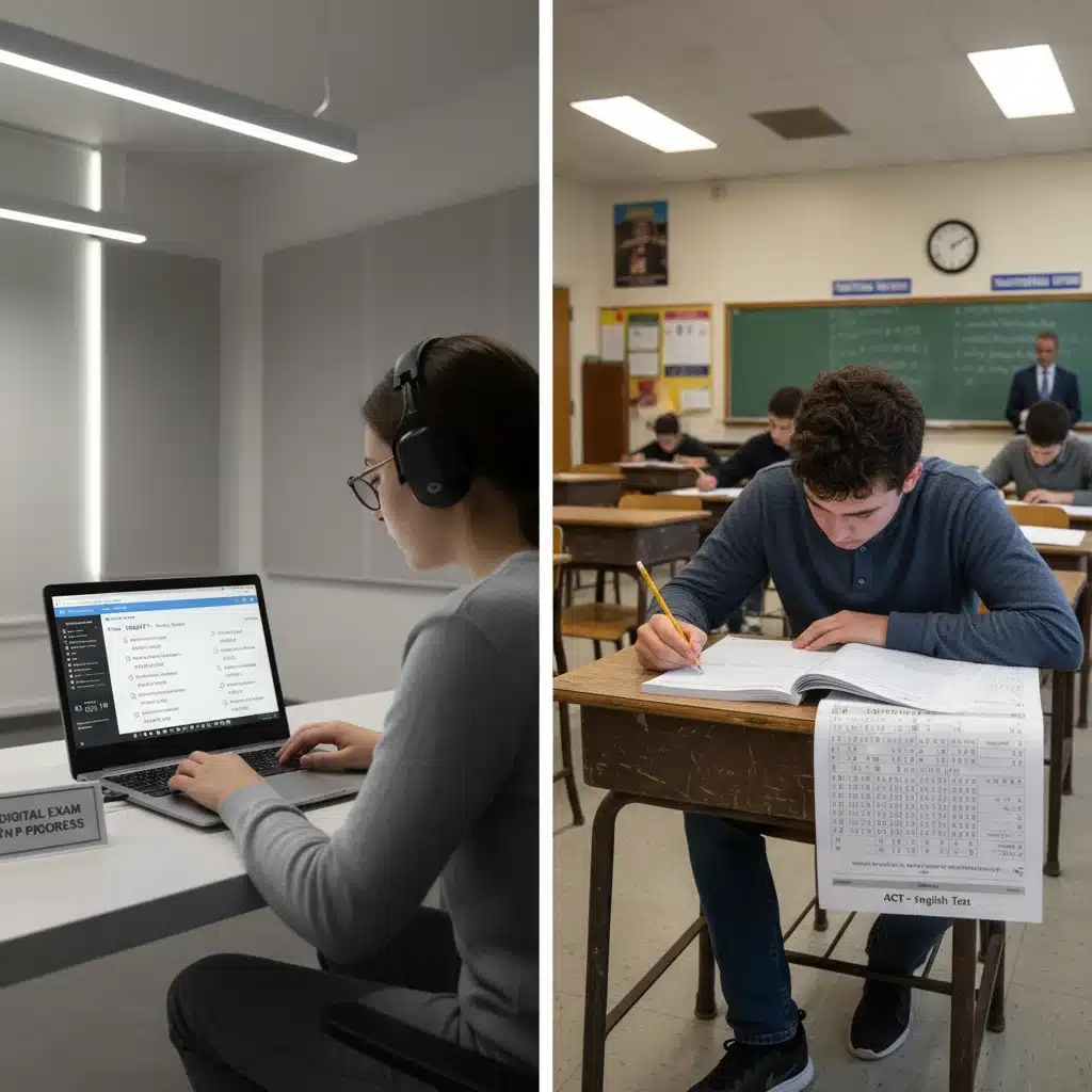Digital SAT versus paper ACT comparison for 2026 college admissions