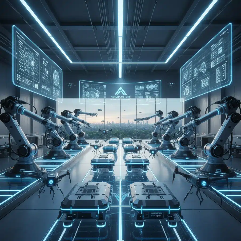 Advanced robotics and automation in a modern manufacturing facility.
