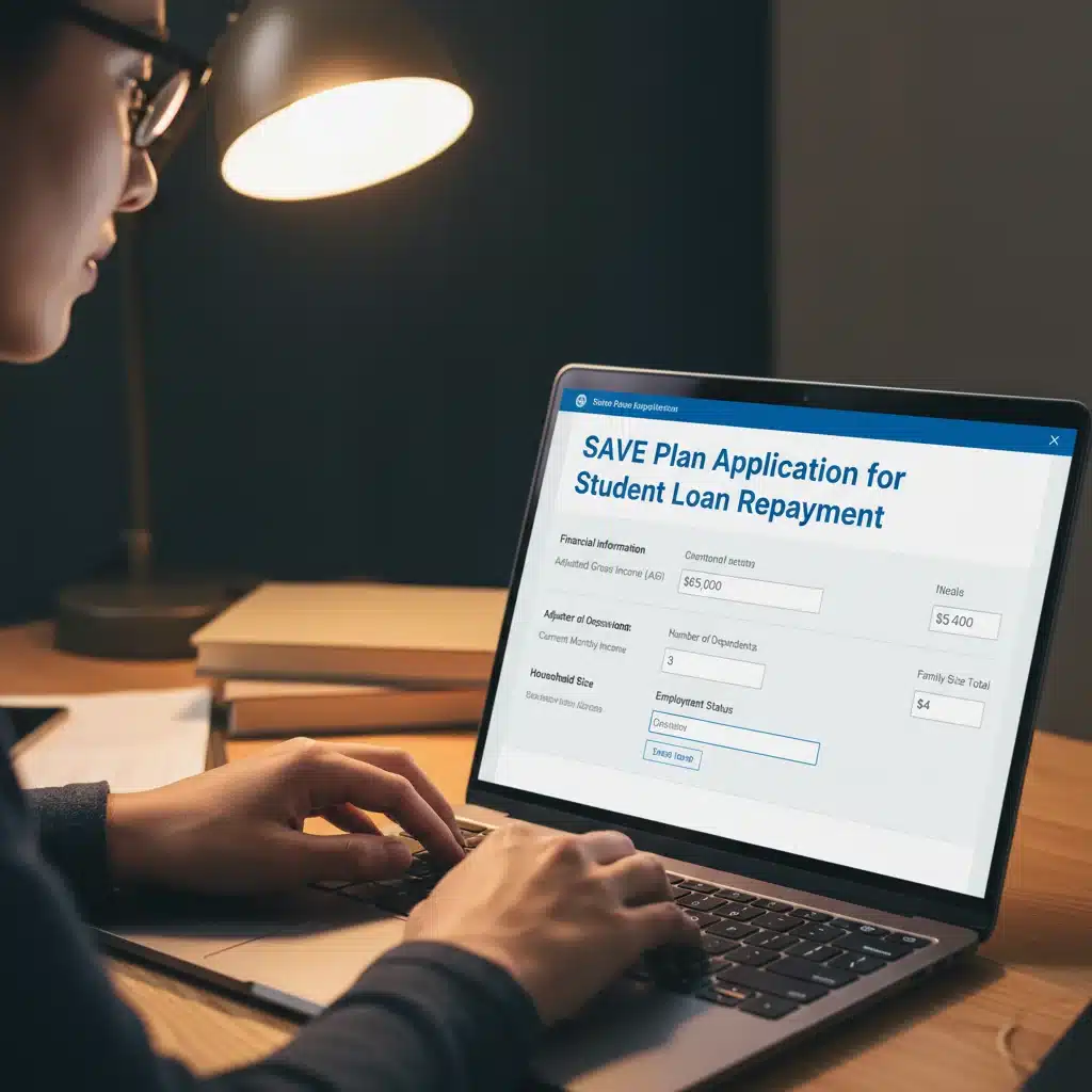 Applying for the SAVE Plan online, showcasing the application process.