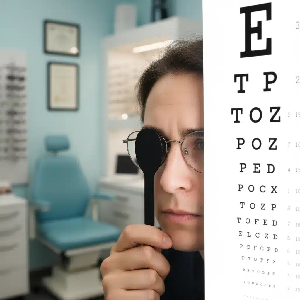 Person getting an eye exam at an optometrist's office for vision care