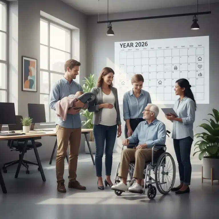 Diverse employees understanding 2026 family leave changes