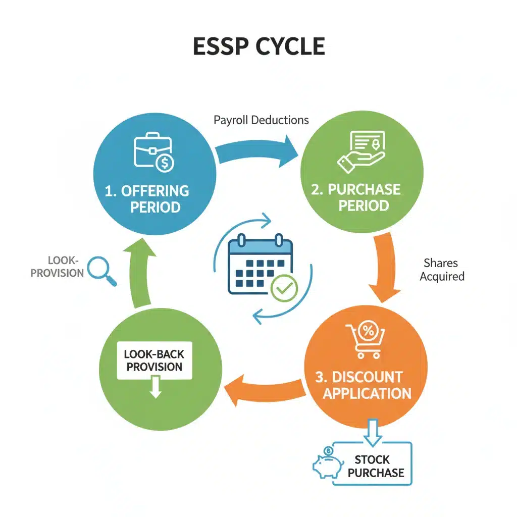 Visual representation of the ESPP cycle and its key components