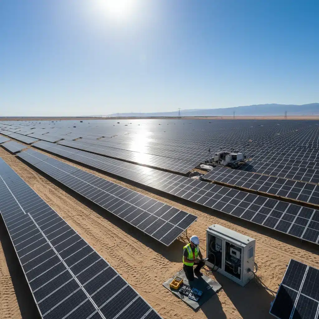 Expansive solar farm demonstrating advanced renewable energy technology and scale of investment.