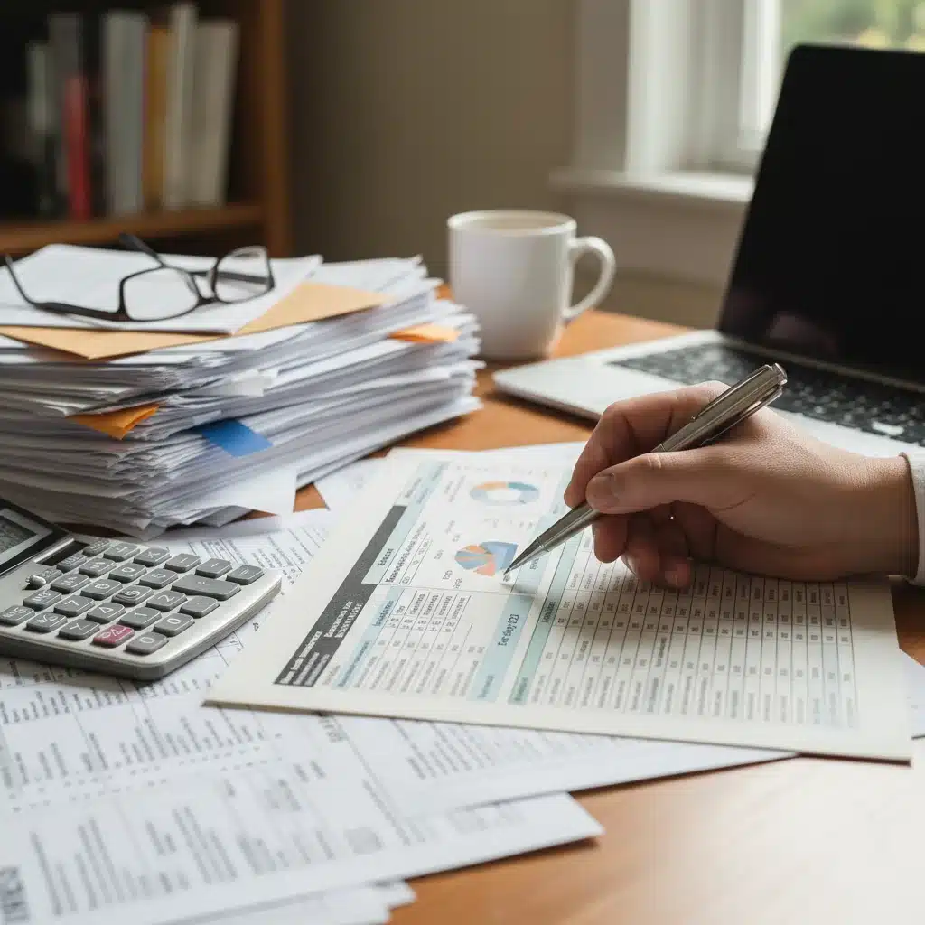 Person's hand with a pen over financial planning documents, emphasizing strategic tax decisions.
